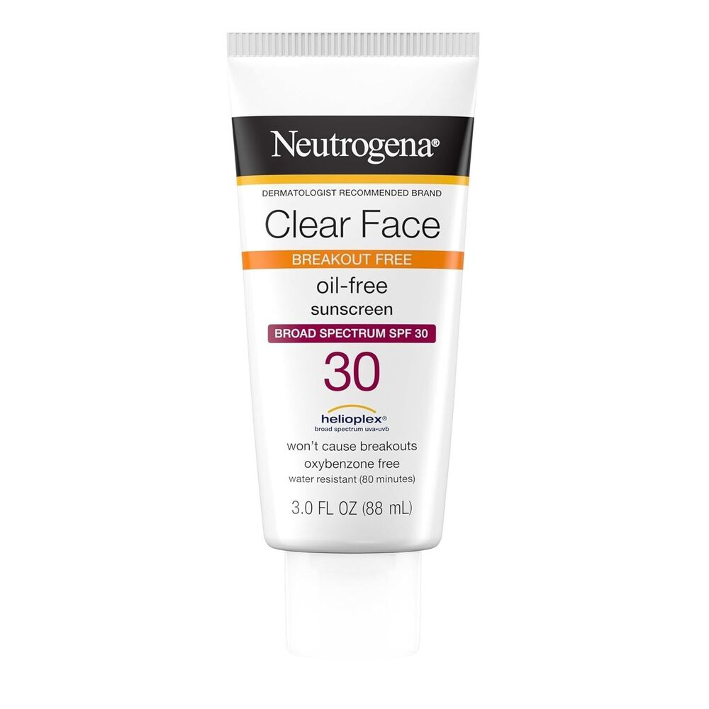 Neutrogena Clear Face SPF 30 Sunscreen 3oz Oil Free Acne-Prone Skin Lotion